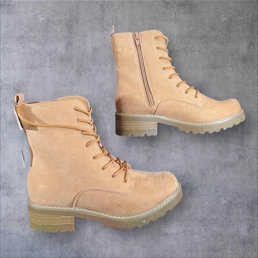 Universal Thread LaceUp Ophelia Side Zip Combat Boots with  Memory Foam - Picture 10 of 14